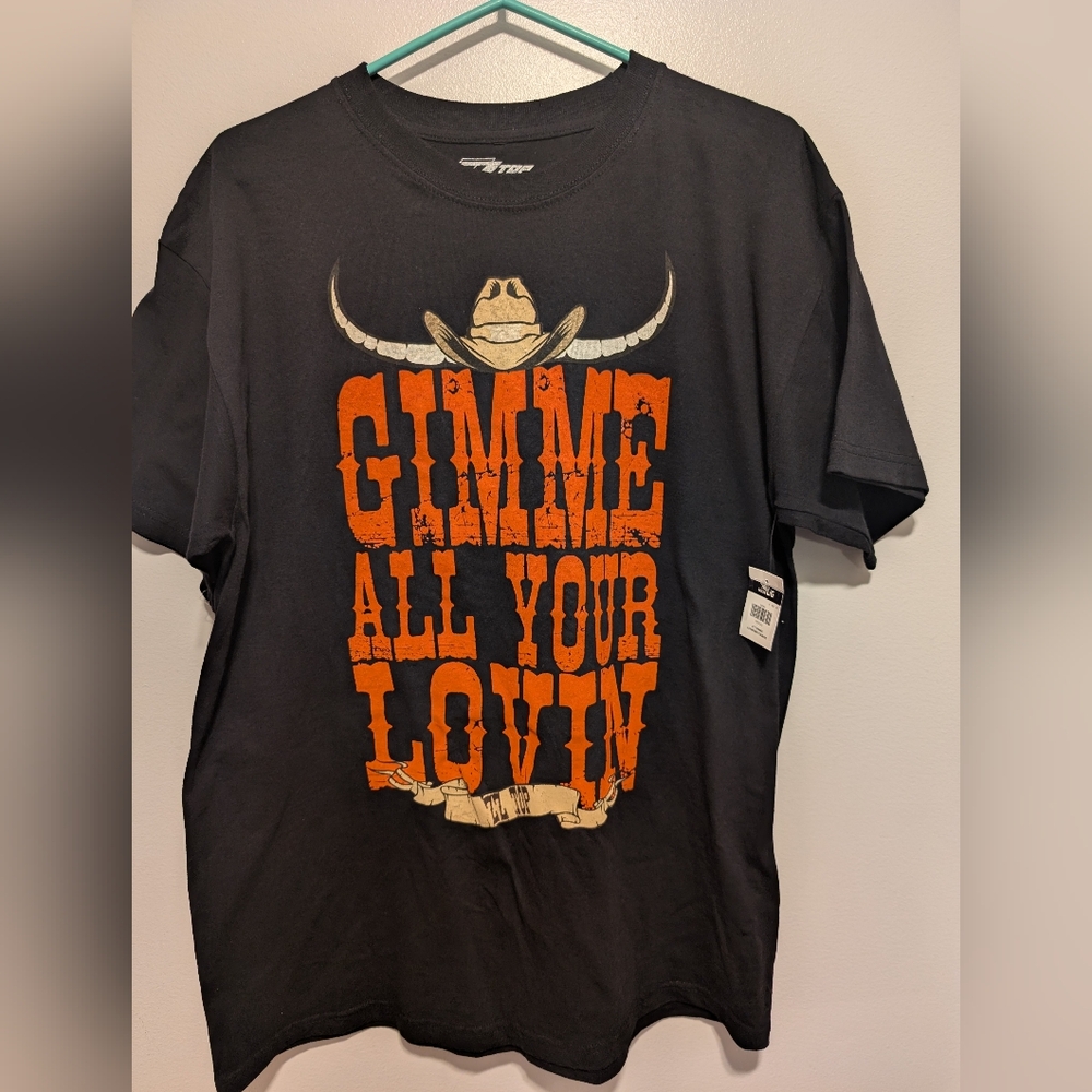 Graphic Tee with Orange Text